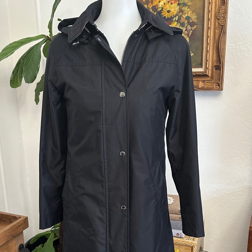 Burberry Black Hooded Trench Coat